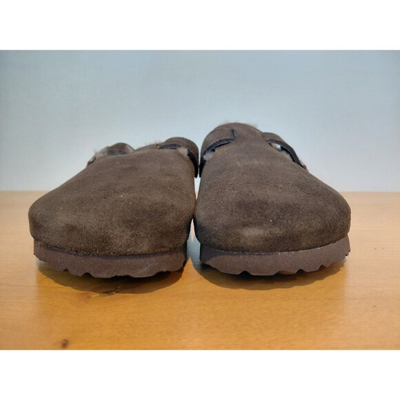 NEW Birkenstock Boston Shearling Mocha Suede Leather Women's Size 7-7.5 - Picture 4 of 8
